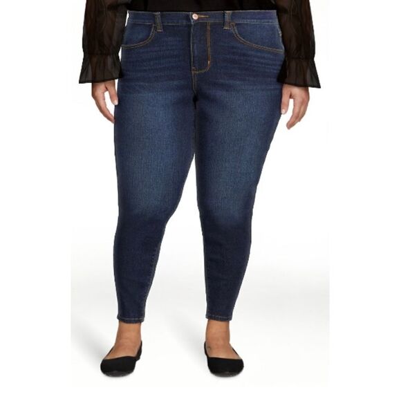 WOMENS JUNIORS SUPER High Rise Curvy Slim Jeans Leggings Pants Size 15 - Picture 1 of 8